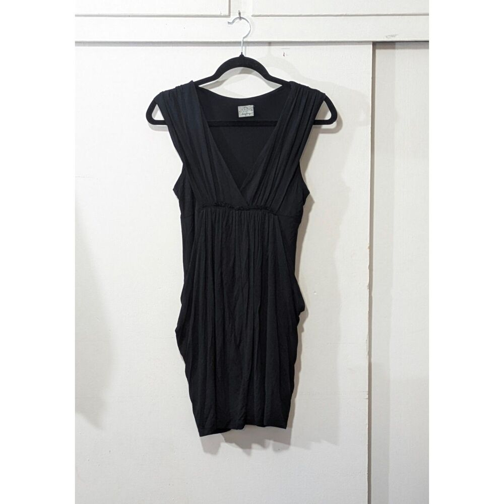 Day Trip Double Layer Ruched Little Black Dress XS